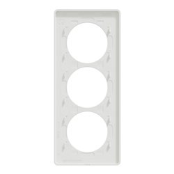 Plaque de finition Odace Touch S520816L Bronze brossé et blanc 3 postes verticaux