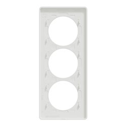 Plaque de finition Odace Touch S520816J Aluminium brossé et blanc 3 postes verticaux