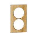 Plaque de finition Odace Touch S520814N Blanc et bois naturel 2 postes verticaux