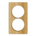 Plaque de finition Odace Touch S520814N Blanc et bois naturel 2 postes verticaux