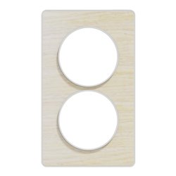 Plaque de finition Odace Touch S520814M Blanc et bois nordique 2 postes verticaux