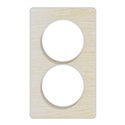 Plaque de finition Odace Touch S520814M Blanc et bois nordique 2 postes verticaux