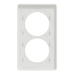 Plaque de finition Odace Touch S520814L Bronze brossé et blanc 2 postes verticaux