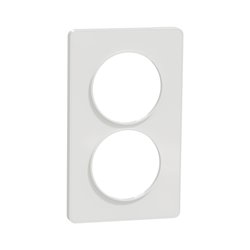 Plaque de finition Odace Touch S520814 Blanc 2 postes verticaux