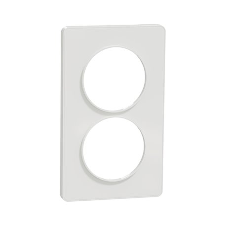 Plaque de finition Odace Touch S520814 Blanc 2 postes verticaux Plaque de finition Odace Touch S520814 Blanc 2 postes verticaux