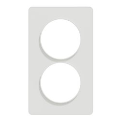 Plaque de finition Odace Touch S520814 Blanc 2 postes verticaux