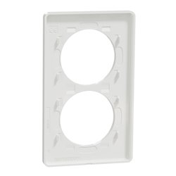 Plaque de finition Odace Touch S520814 Blanc 2 postes verticaux