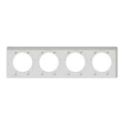 Plaque de finition Odace Touch S520808U Blanc et pierre galet 4 postes