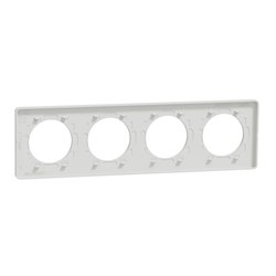 Plaque de finition Odace Touch S520808U Blanc et pierre galet 4 postes