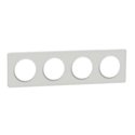 Plaque de finition Odace Touch S520808R Blanc et translucide blanc 4 postes