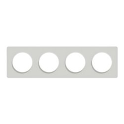 Plaque de finition Odace Touch S520808R Blanc et translucide blanc 4 postes