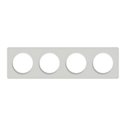 Plaque de finition Odace Touch S520808R Blanc et translucide blanc 4 postes