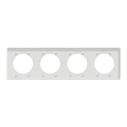 Plaque de finition Odace Touch S520808R Blanc et translucide blanc 4 postes