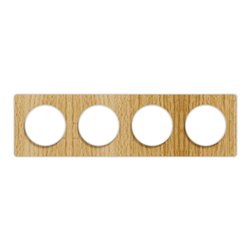 Plaque de finition Odace Touch S520808N Blanc et bois naturel 4 postes