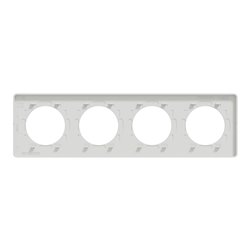 Plaque de finition Odace Touch S520808M Blanc et bois nordique 4 postes