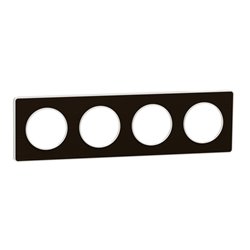 Plaque de finition Odace Touch S520808L Bronze brossé et blanc 4 postes