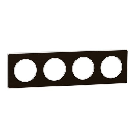 Plaque de finition Odace Touch S520808L Bronze brossé et blanc 4 postes Plaque de finition Odace Touch S520808L Bronze brossé et blanc 4 postes