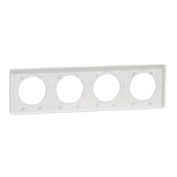 Plaque de finition Odace Touch S520808L Bronze brossé et blanc 4 postes