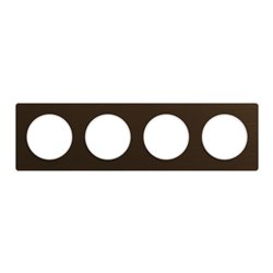 Plaque de finition Odace Touch S520808L Bronze brossé et blanc 4 postes