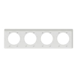 Plaque de finition Odace Touch S520808J Aluminium brossé et blanc 4 postes