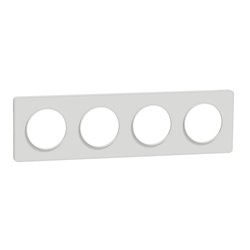Plaque de finition Odace Touch S520808 Blanc 4 postes