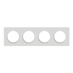 Plaque de finition Odace Touch S520808 Blanc 4 postes
