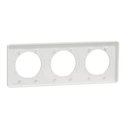 Plaque de finition Odace Touch S520806U Blanc et pierre galet 3 postes
