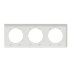 Plaque de finition Odace Touch S520806U Blanc et pierre galet 3 postes