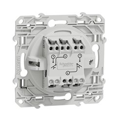 Bouton poussoir double Odace S520216 Blanc brillant 