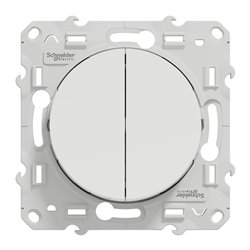 Bouton poussoir double Odace S520216 Blanc brillant 