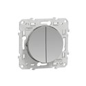 Bouton-poussoir double Odace S530216 Aluminium 