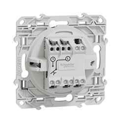 Bouton-poussoir Odace S530266 Aluminium avec porte-étiquette