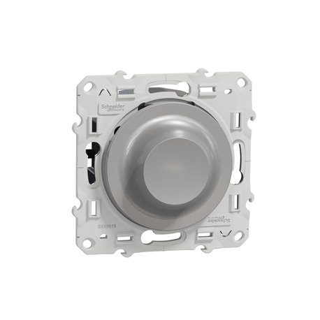 Variateur de lumière universel cablage possible en 2 ou 3 fils Odace S530519 Aluminium 
