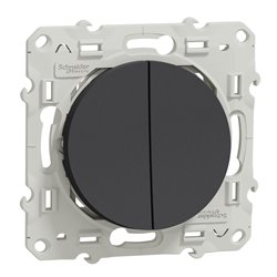 Va-et-vient et bouton poussoir NO/NF Odace S540285 Anthracite 