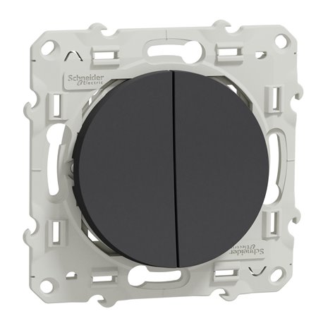 Va-et-vient et bouton poussoir NO/NF Odace S540285 Anthracite Va-et-vient et bouton poussoir NO/NF Odace S540285 Anthracite