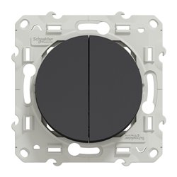 Va-et-vient et bouton poussoir NO/NF Odace S540285 Anthracite 
