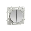 Va-et-vient et bouton poussoir NO/NF Odace S530285 Aluminium 