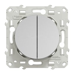 Va-et-vient et bouton poussoir NO/NF Odace S530285 Aluminium 