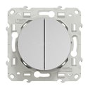 Va-et-vient et bouton poussoir NO/NF Odace S530285 Aluminium 
