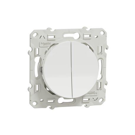 Va-et-vient et bouton poussoir NO/NF Odace S520285 Blanc brillant Va-et-vient et bouton poussoir NO/NF Odace S520285 Blanc brillant