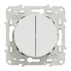 Va-et-vient et bouton poussoir NO/NF Odace S520285 Blanc brillant 