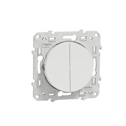 Va-et-vient + va et vient lumineux ou témoin Odace S520273 Blanc brillant 