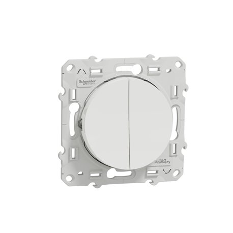 Va-et-vient + va et vient lumineux ou témoin Odace S520273 Blanc brillant Va-et-vient + va et vient lumineux ou témoin Odace S520273 Blanc brillant