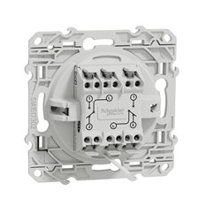 Va-et-vient + va et vient lumineux ou témoin Odace S520273 Blanc brillant 