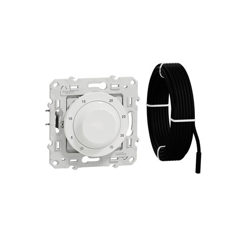 Thermostat blanc 10A pour plancher chauffant Odace S520507 Blanc 