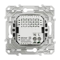 Prise USB double type A+C Odace S530401 Aluminium 