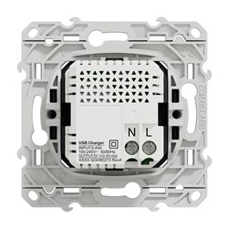 Prise USB double type A+C 5 Vcc 2,4A Odace S540401 Anthracite 