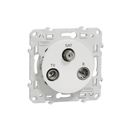 Prise TV/FM/SAT encastrée Odace S520460 Blanc brillant 