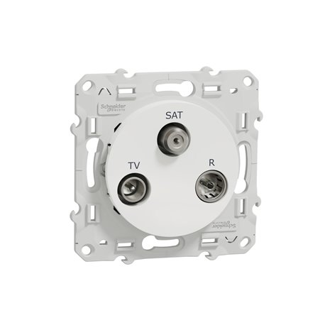 Prise TV/FM/SAT encastrée Odace S520460 Blanc brillant 