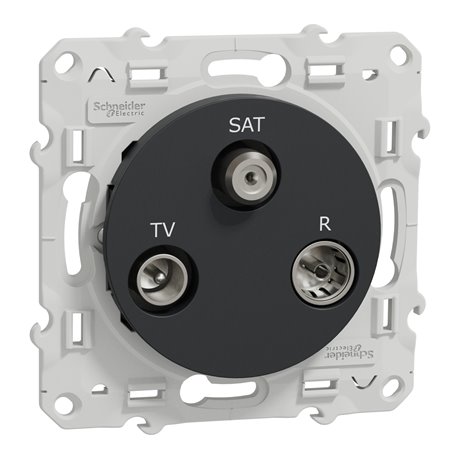 Prise TV/FM/SAT encastrée Odace S540461 Anthracite 1 entrée Prise TV/FM/SAT encastrée Odace S540461 Anthracite 1 entrée